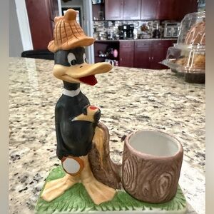Vintage 1980 Warner Brothers Looney Tunes Daffy Duck Candle Holder New